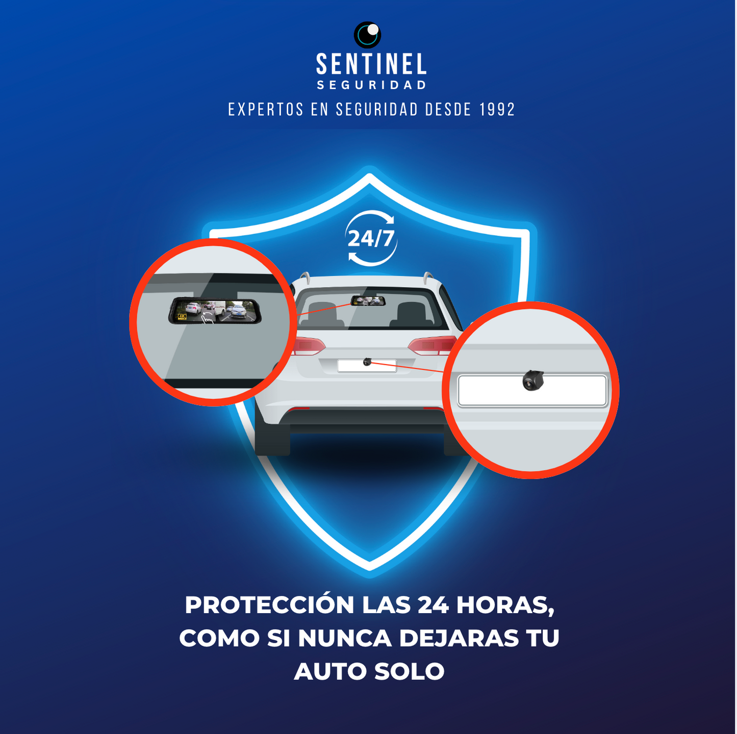 Cámara Retrovisor 4K con Detección Inteligente – Sentinel One